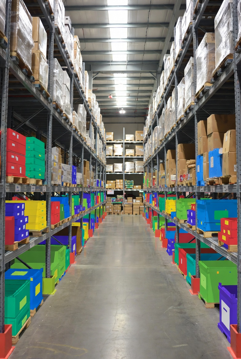 Warehouse aisle AI object classification