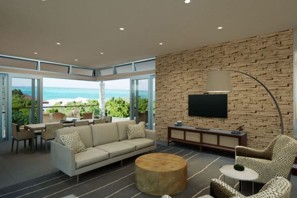 A realistic interior rendering used in VR perception and memory research