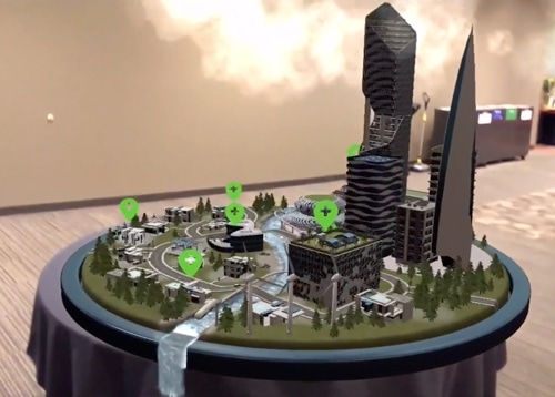 An augmented reality future-city model with interactive points of interest