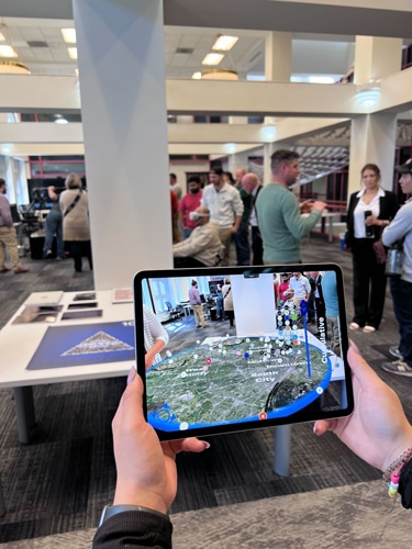 Visitor experiencing augmented reality at the ARS XR Lab