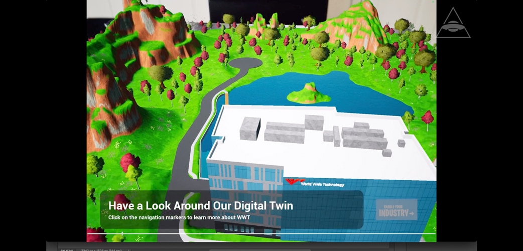 World Wide Technology headquarters presented as a tabletop augmented reality experience